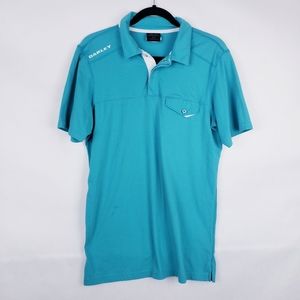 Oakley mens polo shirt Blue Turquoise size Small